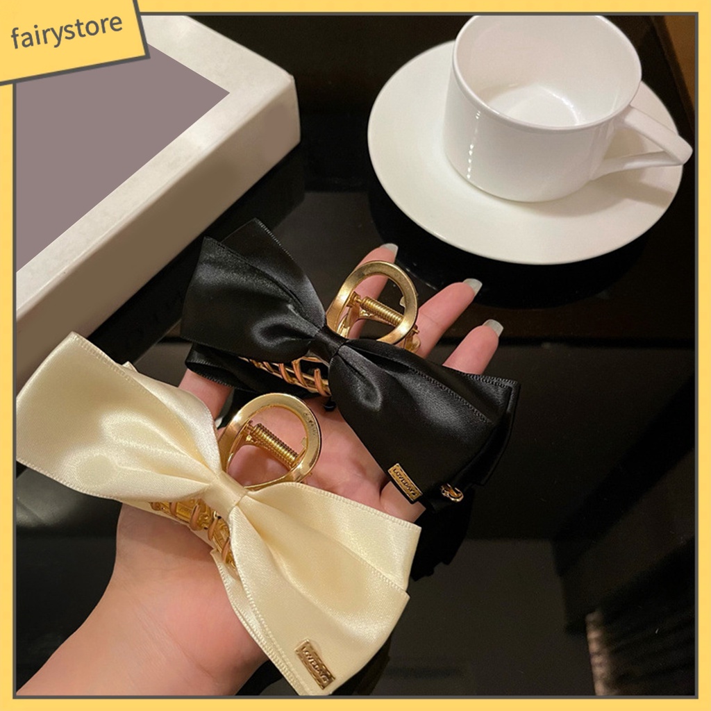 Kẹp Tóc Nơ Bằng Hợp Kim Mạ Vàng Chống Trượt Chống Mòn Kích Thước Lớn Thời Trang Mùa Hè Cho Nữ