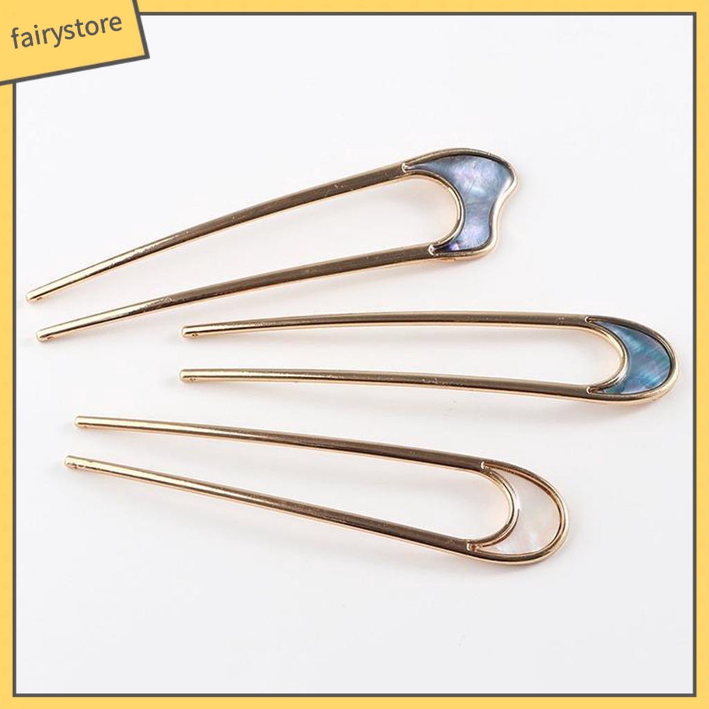 Kẹp Tóc Chữ U Bằng Thép Không Gỉ Màu Trơn Chống Biến Dạng Dành Cho Nữ