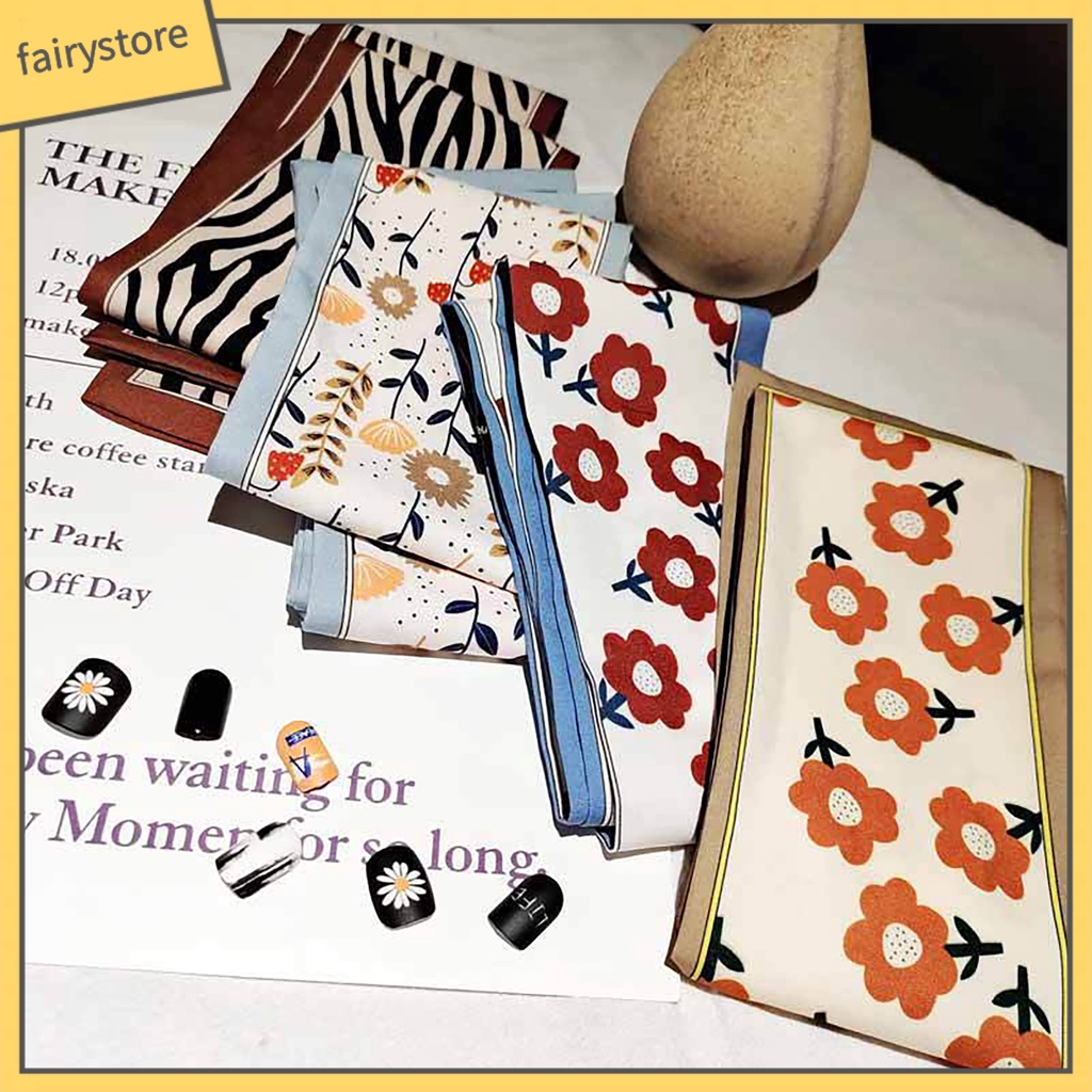 [FRO] Dây Cột Tóc Đa Năng Hai Mặt In Hình Cho Nữ Ruy Băng Buộc Tóc Đuôi Ngựa