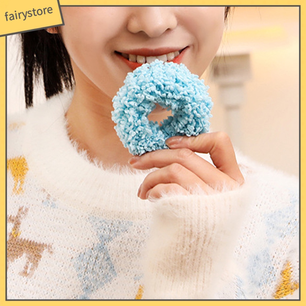 Dây Cột Tóc Màu Trơn Dày Dặn Mềm Mại Co Giãn Tốt Tiện Dụng Cho Nữ