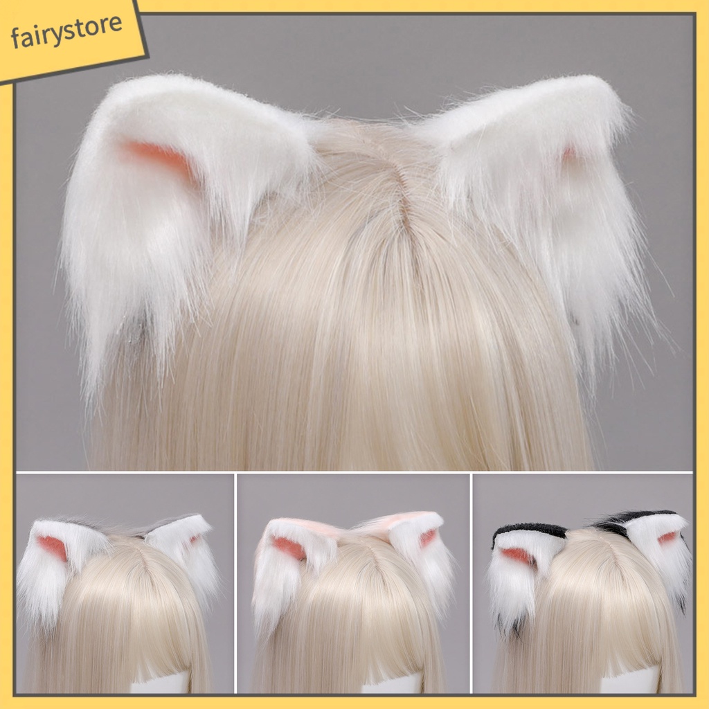 1 Cặp Kẹp Tóc Tai Mèo Bông Phong Cách Nhật Bản Dễ Thương