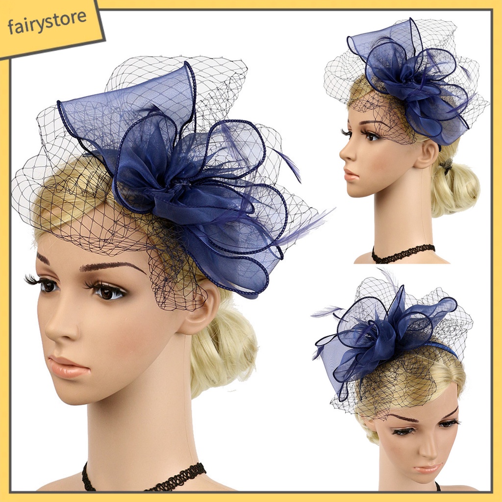 Mũ Lưới Thắt Nơ Phong Cách Hoàng Gia Cổ Điển Dùng Để Trang Trí Tiệc Cưới