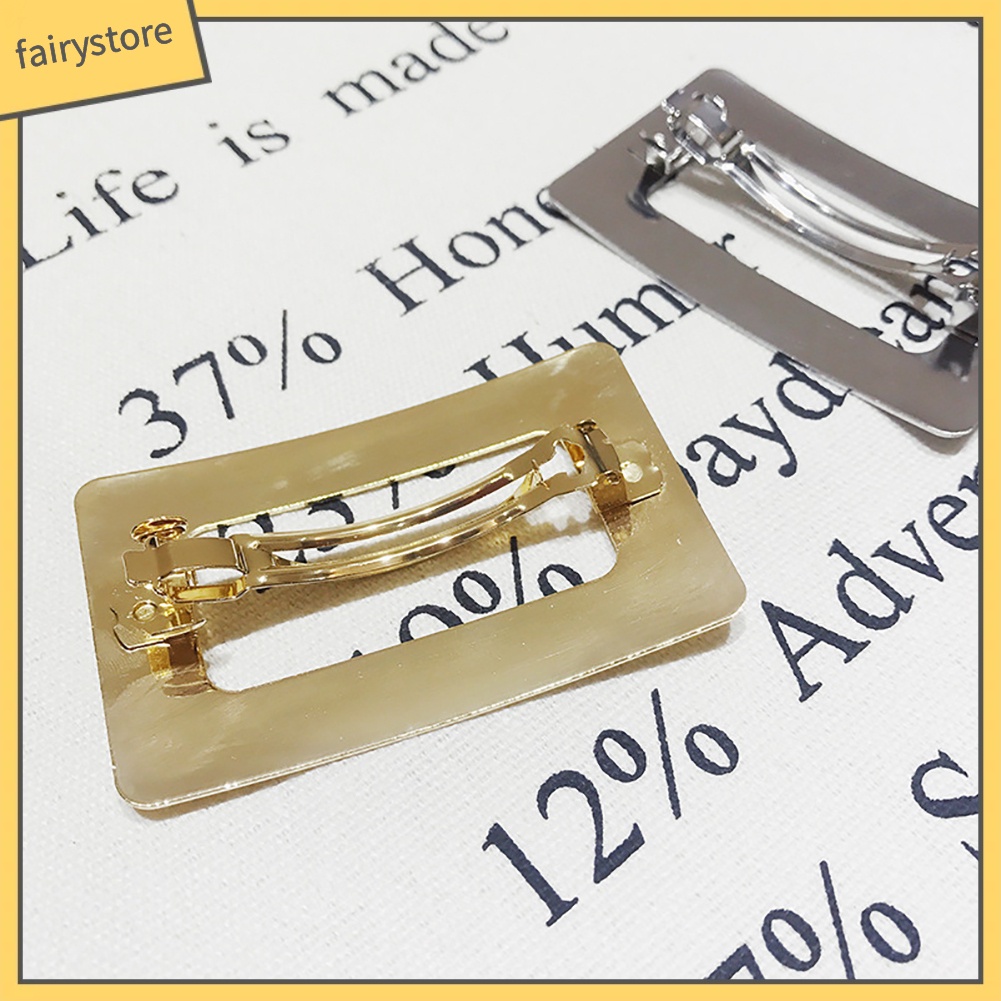 Kẹp Tóc Kim Loại Hình Chữ Nhật Rỗng Thời Trang Cho Nữ