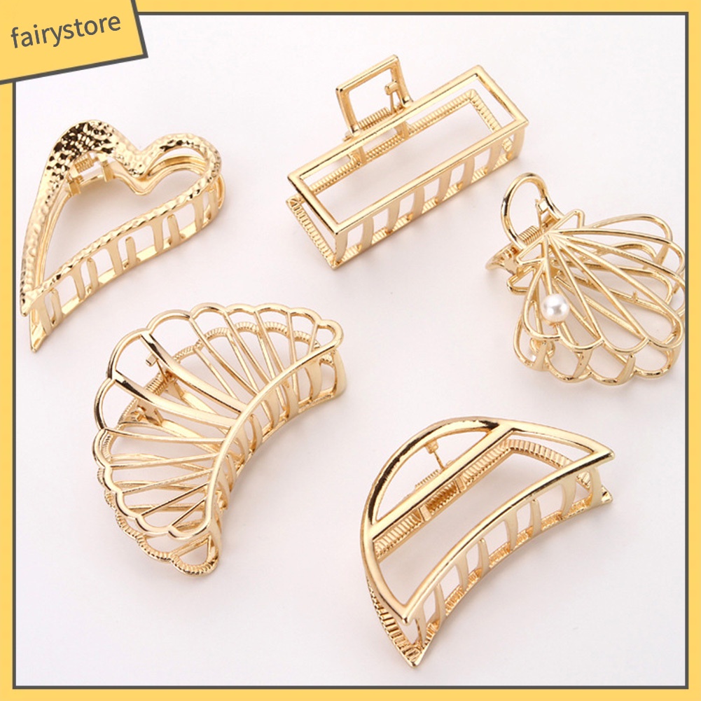 Kẹp TóC HìNh Chữ NhậT TráI Tim Vỏ Sò LấP LáNh ThờI Trang Cho Nữ