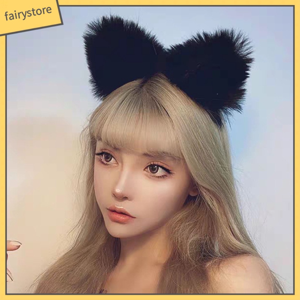 Băng Đô Tai Mèo Bông Hóa Trang Nhân Vật Anime Dễ Thương