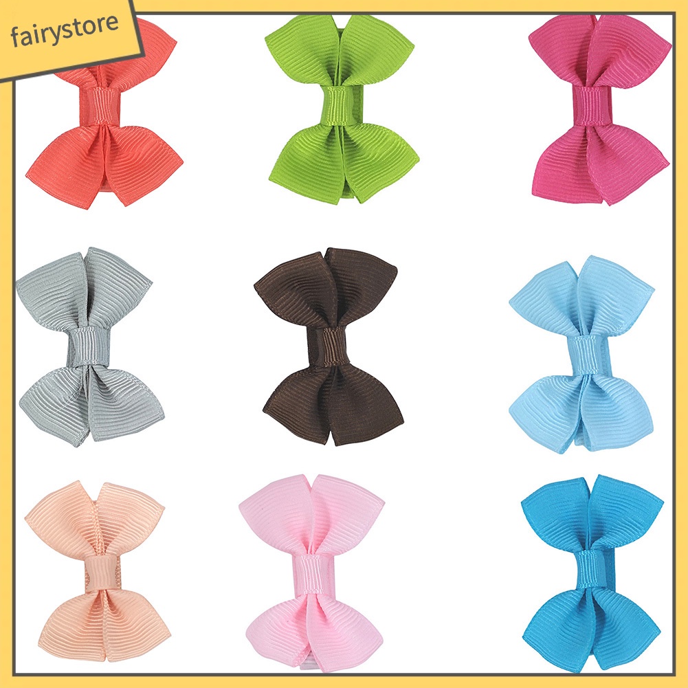 1 Kẹp Tóc Nơ Mini Màu Trơn Thời Trang Cho Bé Gái