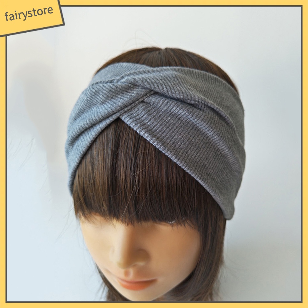 Băng Đô Cài Tóc Co Giãn Màu Trơn Thời Trang Cho Nữ