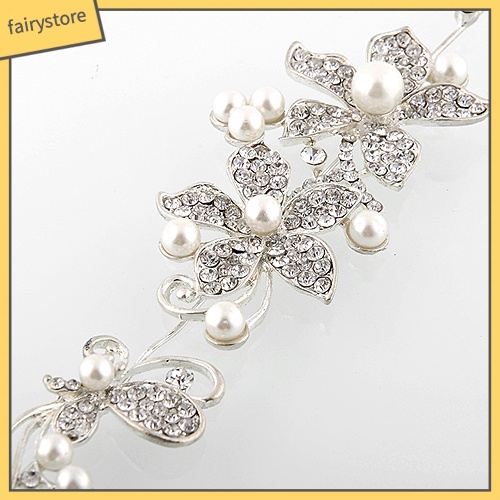 Băng Đô Cài Tóc Đính Hoa Và Ngọc Trai Nhân Tạo Thời Trang