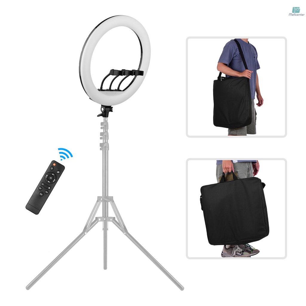 21 Inch LED Ring Light Photography Lamp Set Stepless Dimmable 3000K-6000K with 3pcs Phone Holders Remote Control Carrying Bag for Selfie Makeup Live Streaming Vlogging
