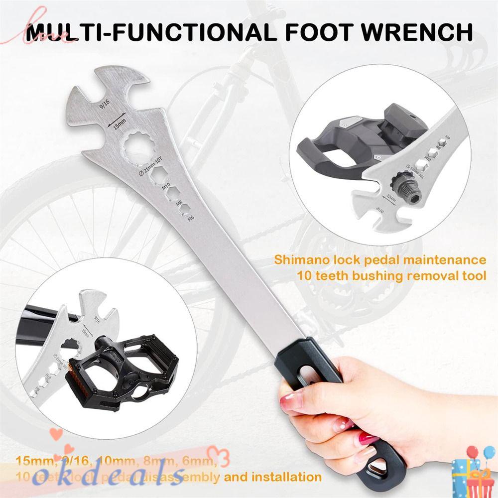 OKDEALS Cờ Lê Lỗ Lục Giác 4 Trong 1 6-8 - 10mm Với Tay Cầm Dài Thêm 320mm Đa Năng Dành Cho Xe Đạp