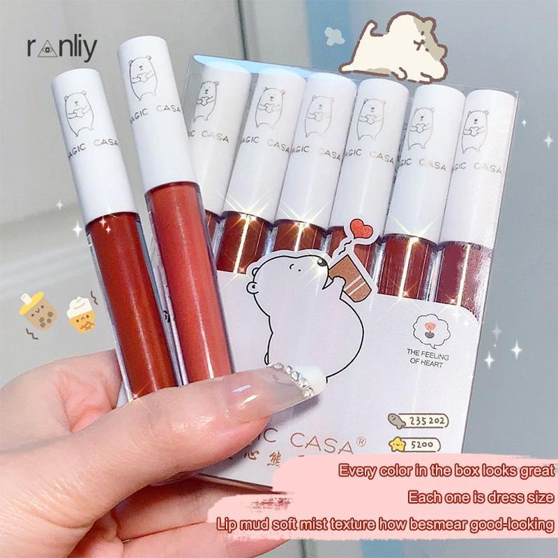 Ranliy💗 Set 6 thỏi son môi nhung mịn màu sắc đẹp cá tính