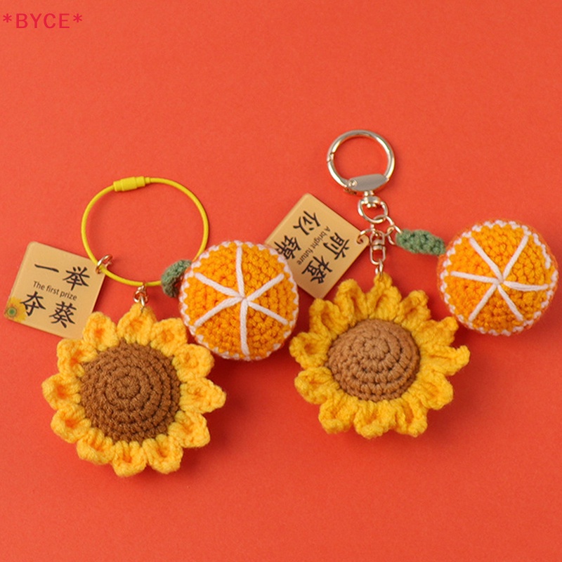 Byce > Phụ Kiện Móc Khóa Điện Thoại Di Động Mặt Hoa Hồng Đan Len Thủ Công Tinh Tế Phụ Kiện Móc Hoa Hướng Dương Sáng Tạo Quyến Rũ