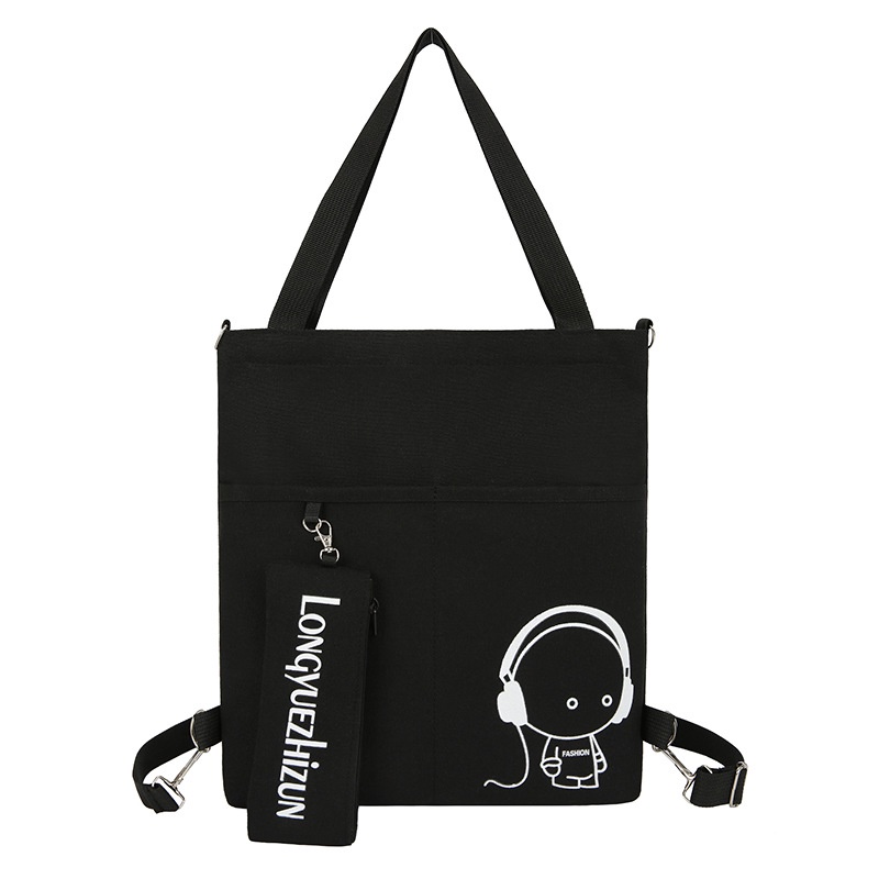 Túi Đeo Vai Vải canvas In Hoạt Hình One Piece Luffy Dạ Quang Cỡ Lớn Thời Trang Cho Học Sinh