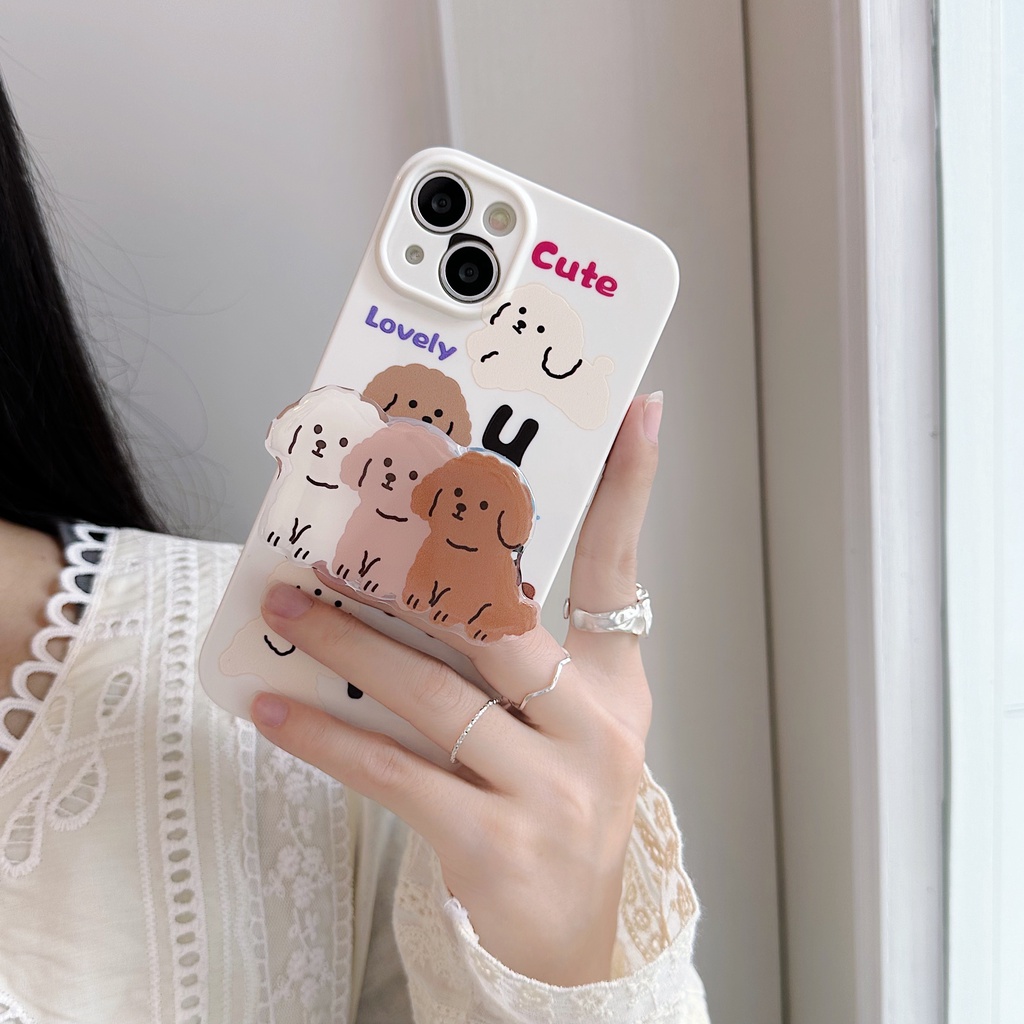 Ốp Điện Thoại TPU Dẻo Họa Tiết Hoạt Hình Chú Chó Phong Cách Hàn Quốc Cho iPhone 13 12 11 Pro Max 14 Plus