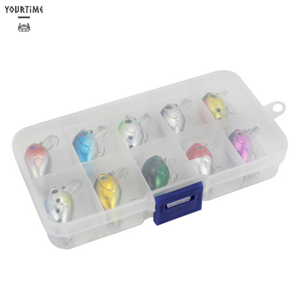 Set 10 Mồi Giả Nhử Cá Bằng Nhựa Gắn Kèm Móc Câu