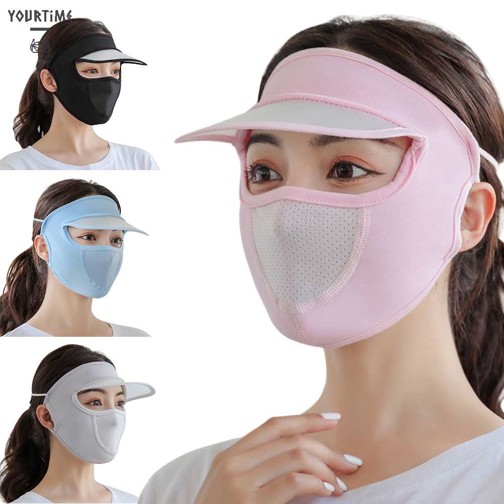 Mũ Chống Nắng Bằng Lụa Mát Thoáng Khí Che Phủ Toàn Diện Tiện Dụng