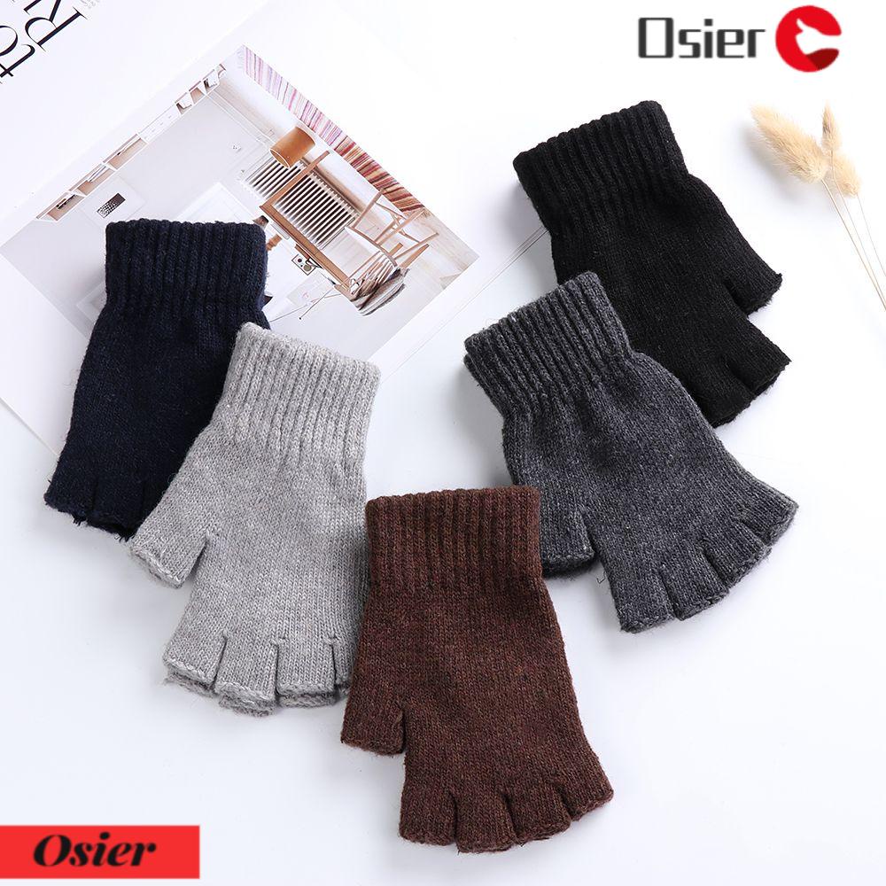 1 Găng Tay Hở Ngón Co Giãn Giữ Ấm Mùa Đông Thời Trang