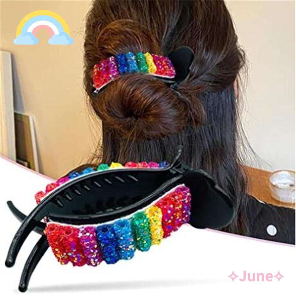 Kẹp Tóc Đuôi Ngựa Màu Sắc Cầu Vồng Xinh Xắn Cho Nữ