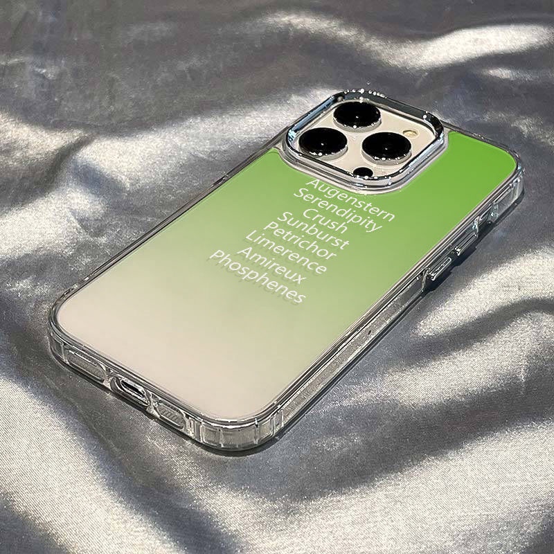 ✅Ốp Điện Thoại Mềm Chống Sốc Màu Gradient Xanh Lá Cho Iphone 14pro max 11 127 8plus13 M2YY