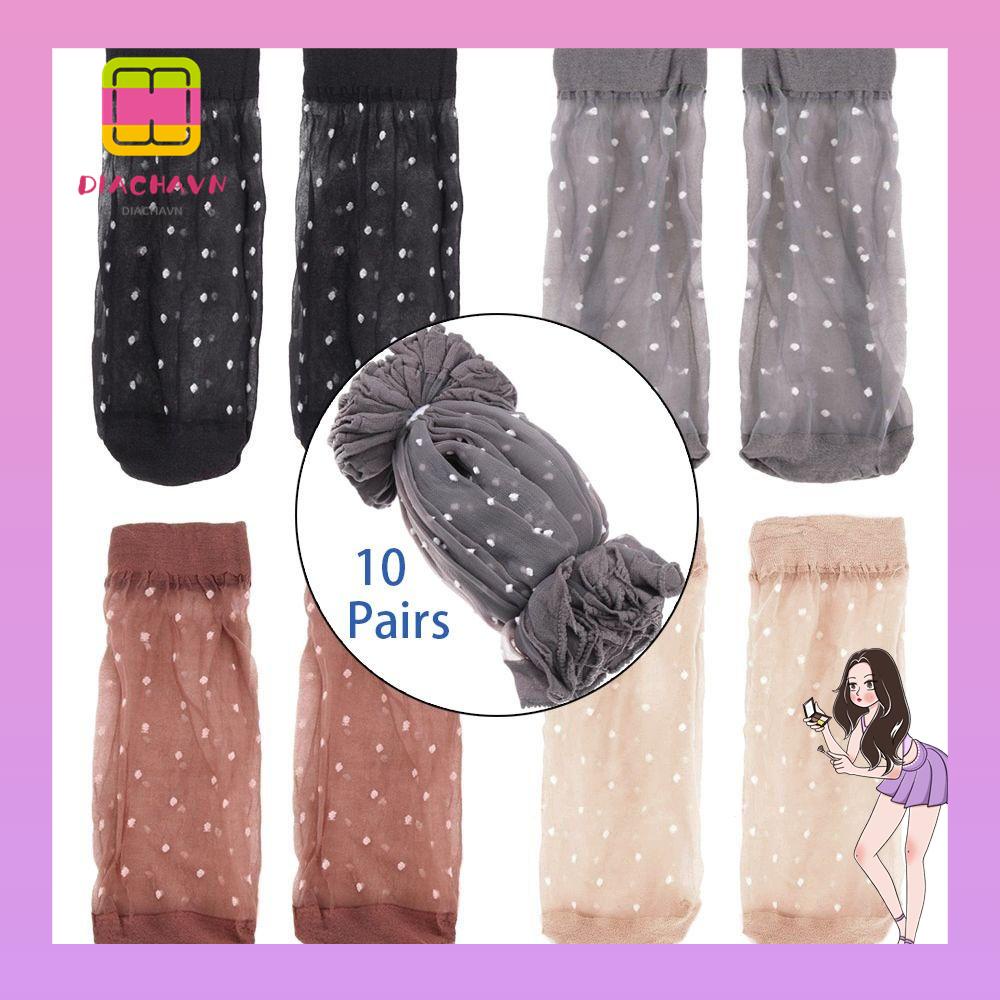 Vớ Trong Suốt Co Giãn Họa Tiết Chấm Bi|Áo Khoác Lụa Mỏng Dáng Ngắn Trẻ Trung Hợp Thời Trang