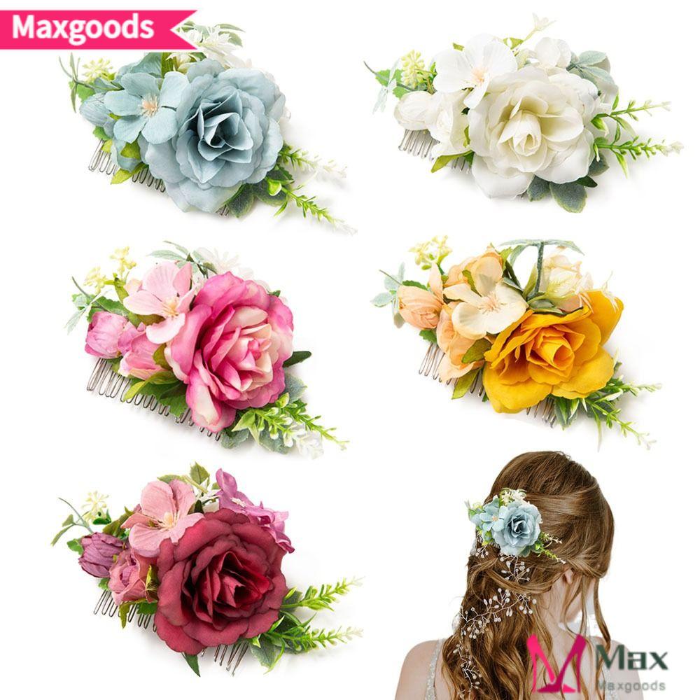 Lược Cài Tóc Hình Hoa Thanh Lịch Cho Cô Dâu|Phụ Kiện Trang Trí Tóc Xinh Xắn Chất Lượng
