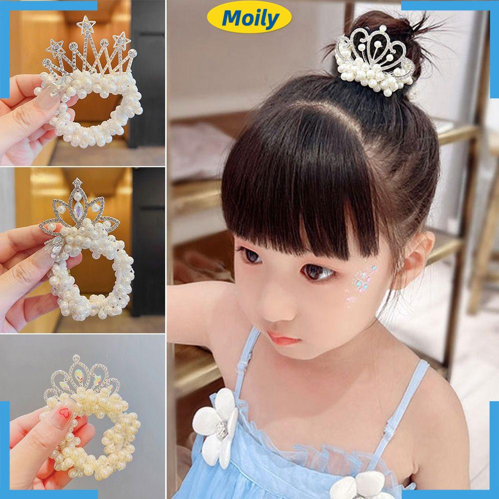 Bộ 2 Dây Cột Tóc Co Giãn Thiết Kế Dễ Thương Cho Bé Gái