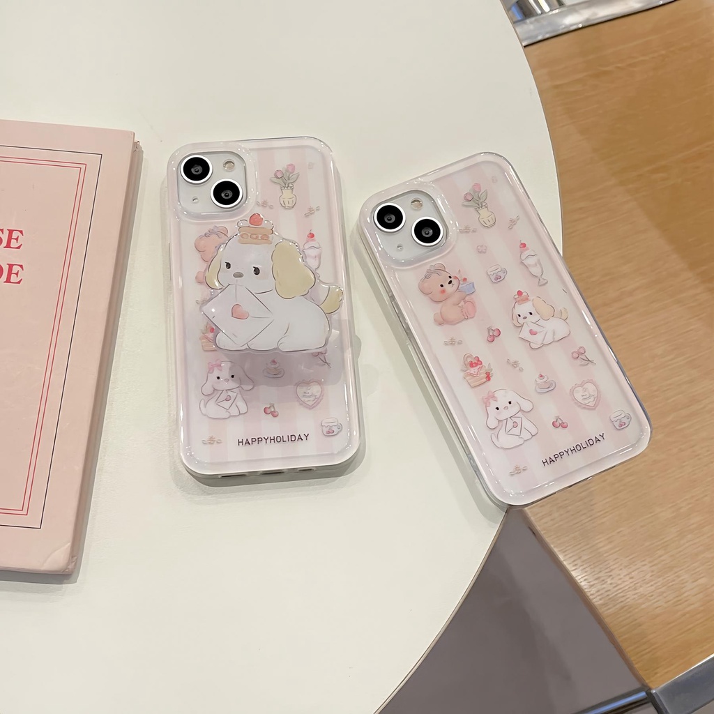 Ốp Điện Thoại Silicon tpu Mềm Trong Suốt Họa Tiết Thỏ Hoạt Hình Dễ Thương Cho iPhone 14 13 12 11 PRO MAX Đứng