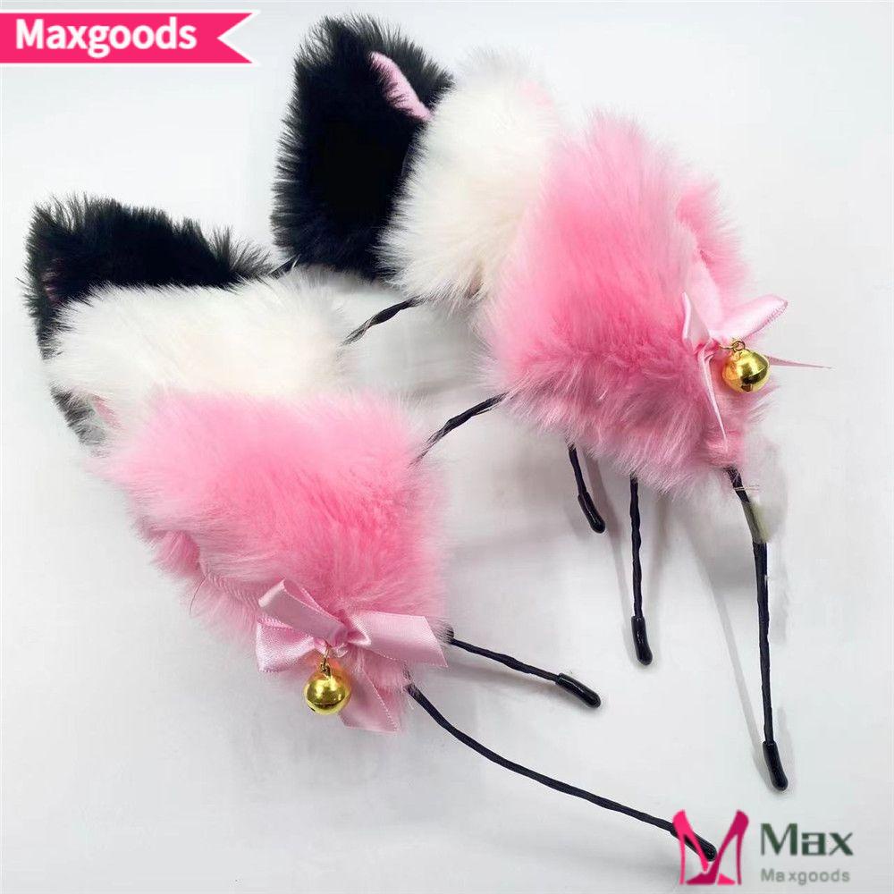 Băng Đô Tai Mèo Phối Lông Tích Hợp Đèn LED Hóa Trang Độc Đáo