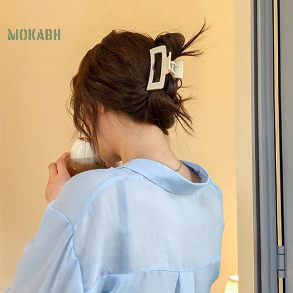 Kẹp Tóc Hình Chữ Nhật Màu Trơn Chống Trượt Tiện Dụng