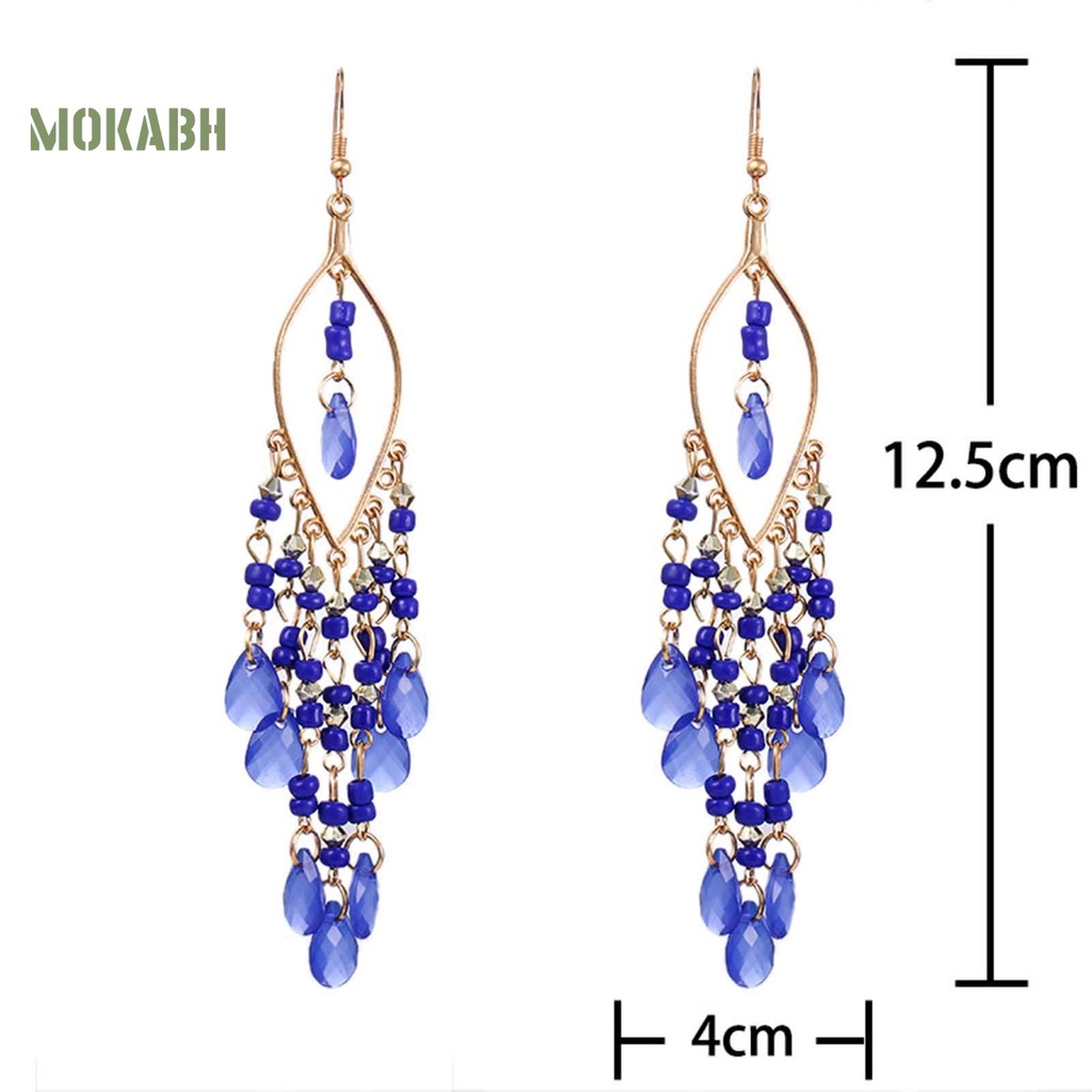 1 Đôi Bông Tai Hợp Kim Dạng Tua Rua Phong Cách Dân Tộc Thời Trang Cho Nữ