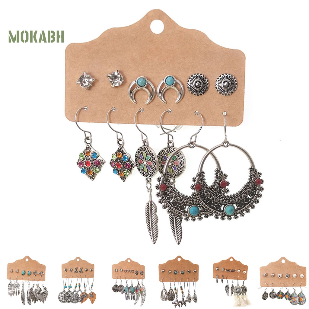 1 Bộ Bông Tai Hình Lông Vũ Bằng Hợp Kim Thoải Mái Dùng Hàng Ngày