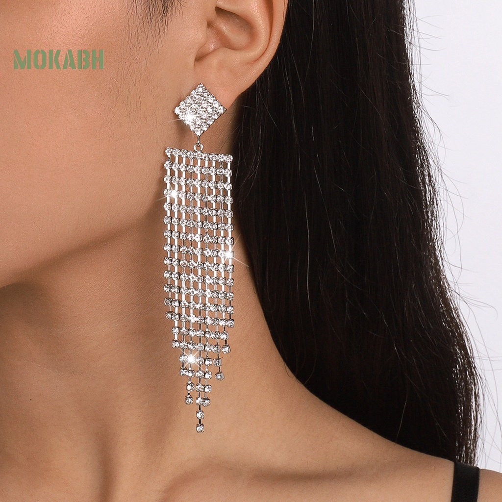 1 Đôi Bông Tai Đính Đá Lấp Lánh Phong Cách Bohemian Thời Trang Cho Nữ