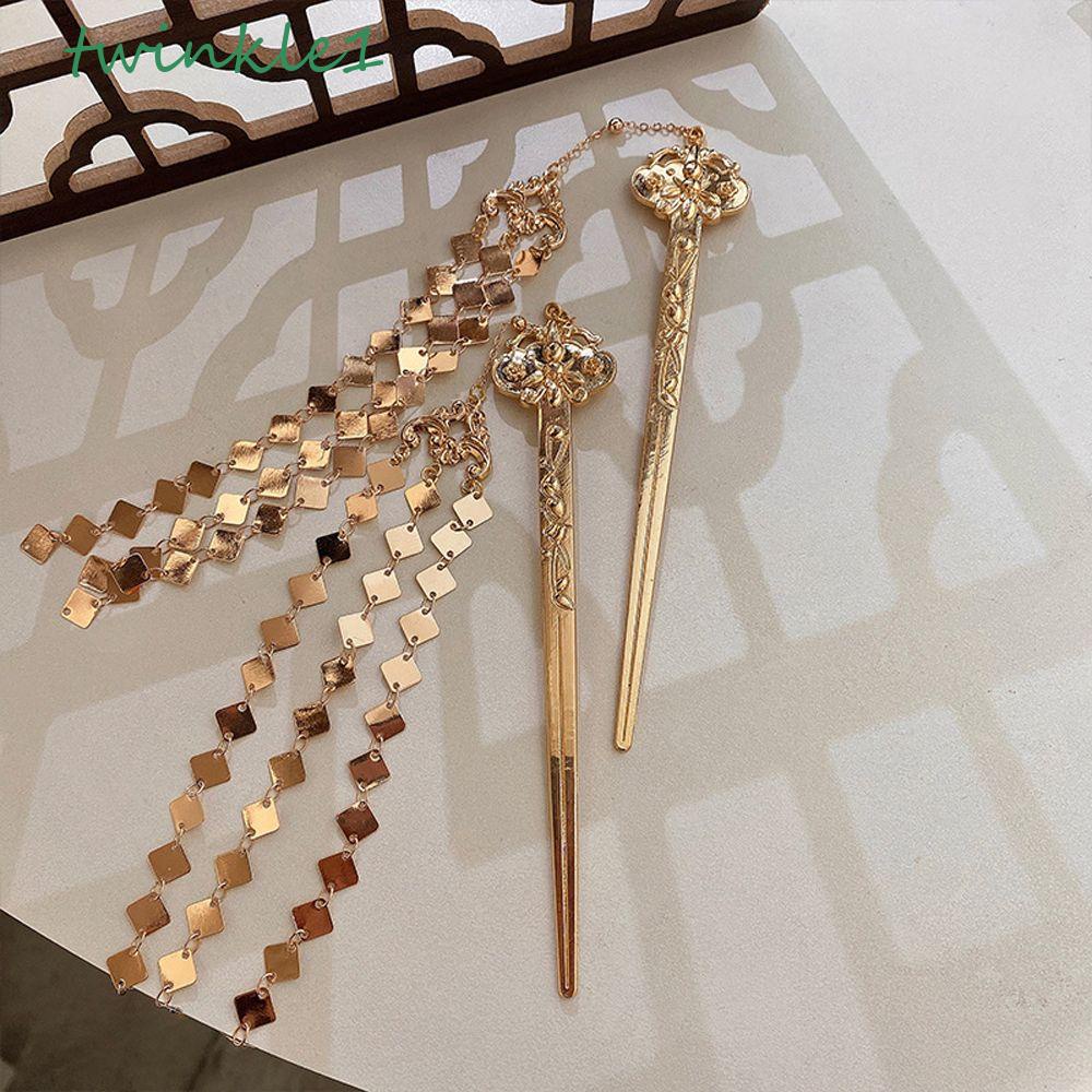 Trâm Cài Tóc Hình Vuông Đính Tua Rua Phong Cách Cổ Điển Cho Nữ