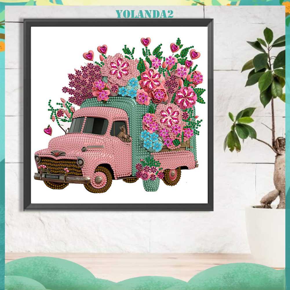 Bộ Tranh Đính Đá 5D Họa Tiết Xe Hơi Phong Cách Vintage Độc Đáo DIY Dùng Trang Trí