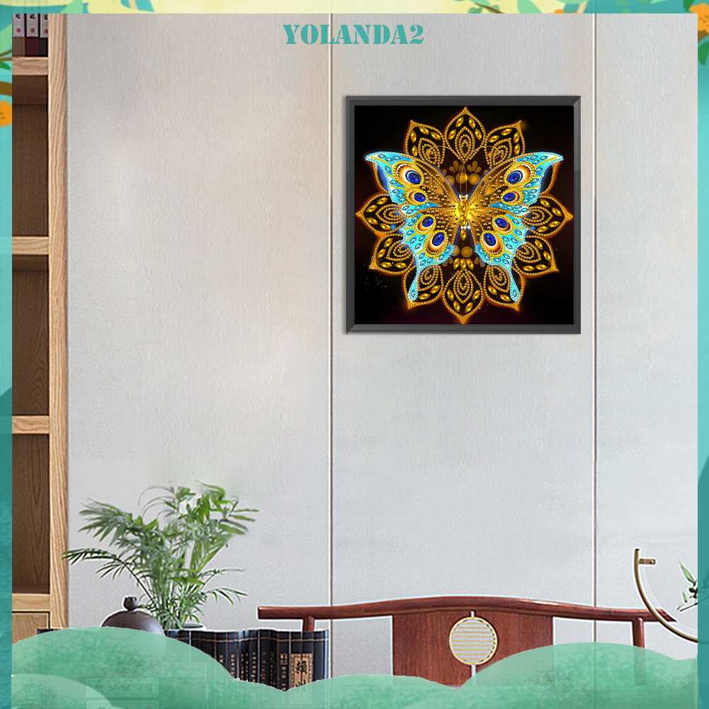 Tranh Đính Đá Hình Cánh Bướm 5D Nghệ Thuật Tự Làm Thủ Công Treo Trang Trí Nội Thất