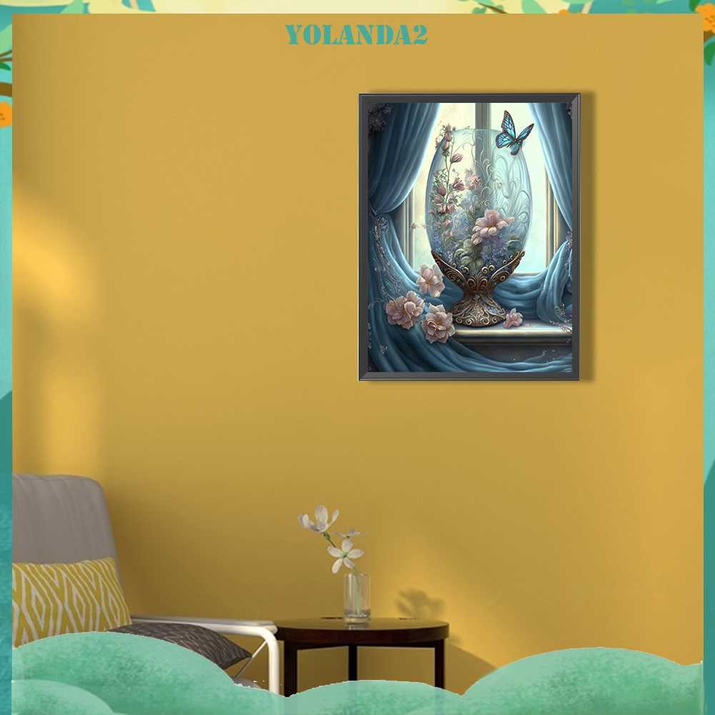 Tranh Đính Đá Kim Cương Toàn Bộ 5D DIY Hình Vẽ Hoa Trang Trí Nhà Cửa