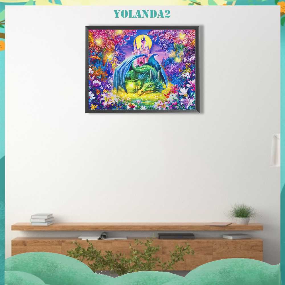 Tranh Đính Đá Kim Cương Toàn Bộ 5D DIY Hình Vẽ Khủng Long