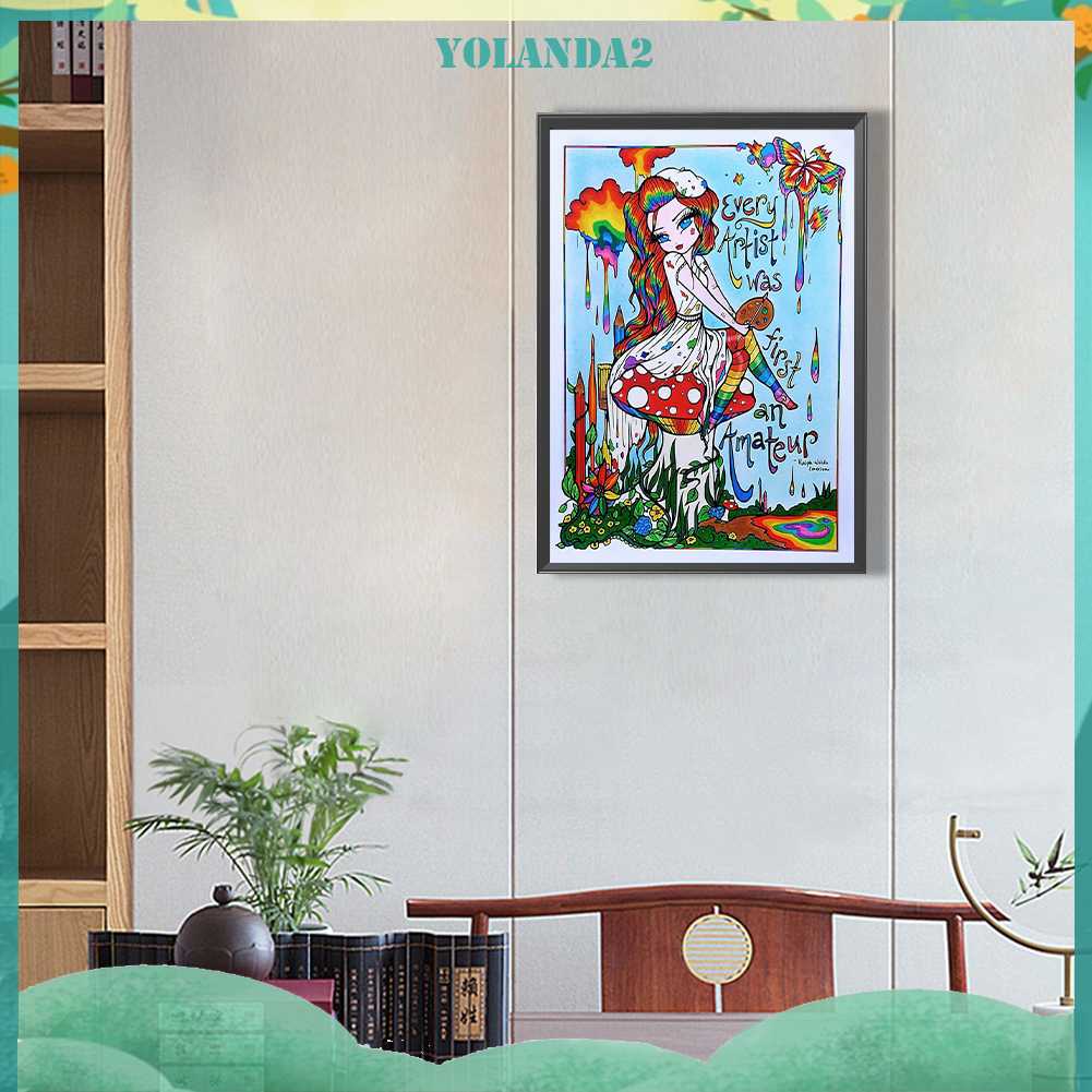 Tranh Đính Đá Kim Cương Toàn Bộ 5D DIY Hình Vẽ Cô Gái Trang Trí Nhà Cửa