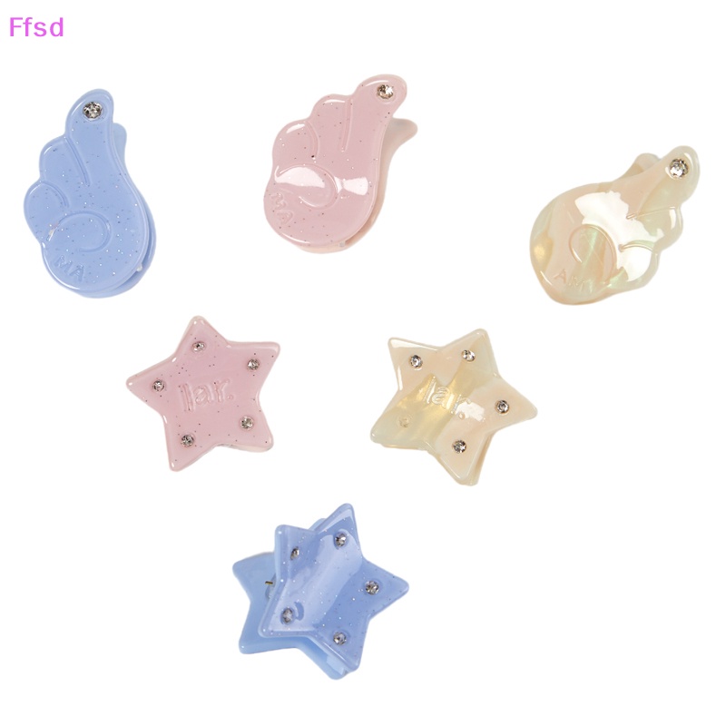 {Ffsd} Set 2 Kẹp Tóc Hình Ngôi Sao Acetate Dễ Thương Cho Bé Gái / Bé Gái