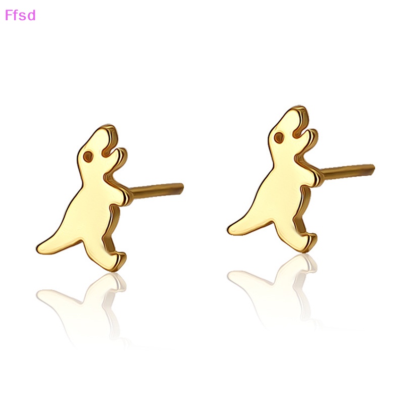 {Ffsd} Khuyên Tai Xỏ Hình Khủng Long Nhỏ Đơn Giản Thời Trang Nữ * Bán Chạy