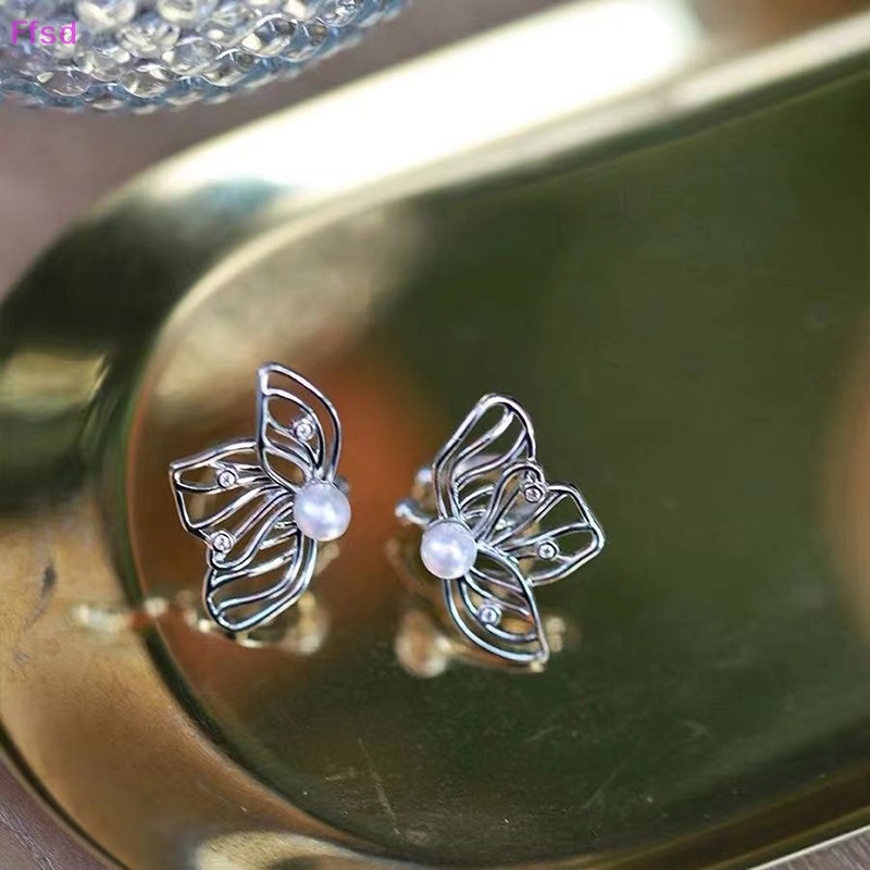 {Ffsd} Hoa Tai Hình Bướm Đính Ngọc Trai Zircon Cao Cấp Thời Trang Mới Dành Cho Nữ Làm Quà Tặng * Giảm Giá