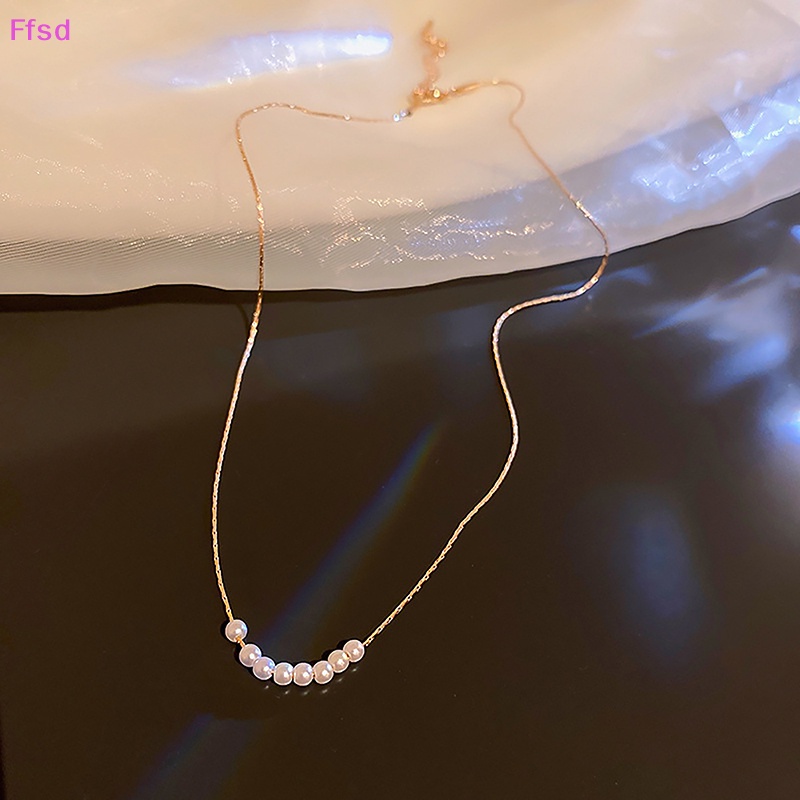 {Ffsd} Vòng cổ Chuỗi Ngọc Trai Ánh Sáng Niche Đơn Giản Thời Trang Đa Năng Phụ Kiện Bán Chạy Cho Nữ