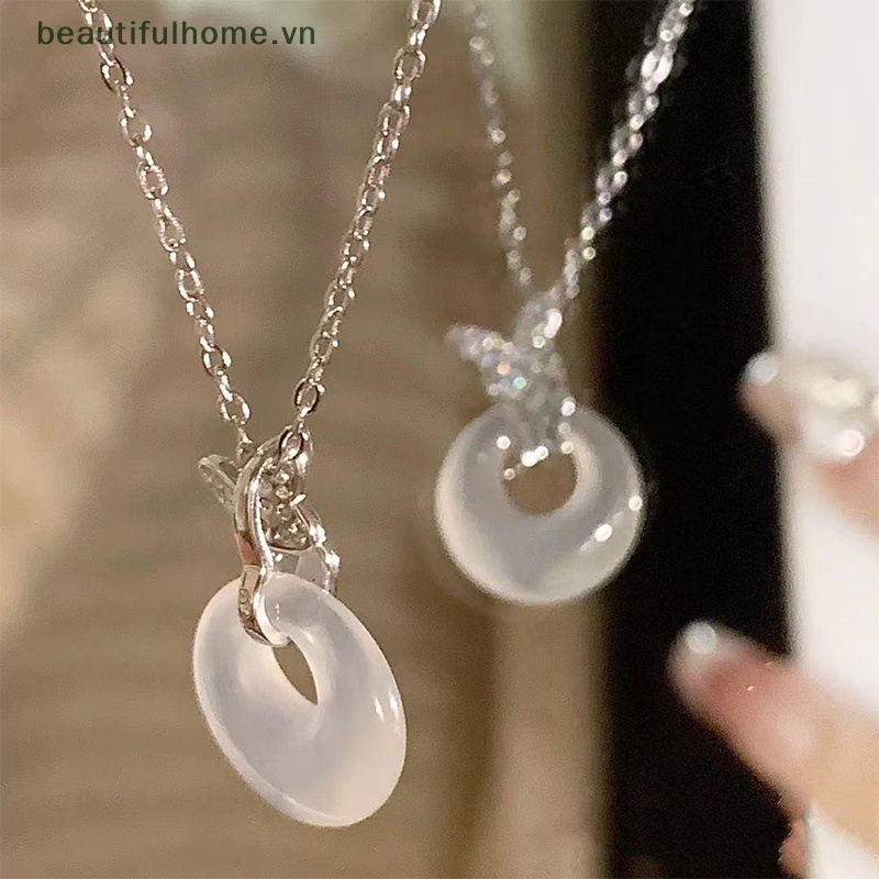 [beautifulhome] Vòng cổ Mặt Hình Bướm Rỗng Nhẹ Đính Ngọc Bích Thời Trang Cá Tính Dành Cho Nữ [beauty]