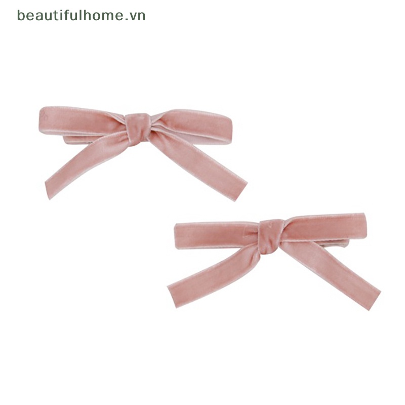 Kẹp Tóc Nơ Bằng Nhung Phong Cách Vintage Cho Nữ