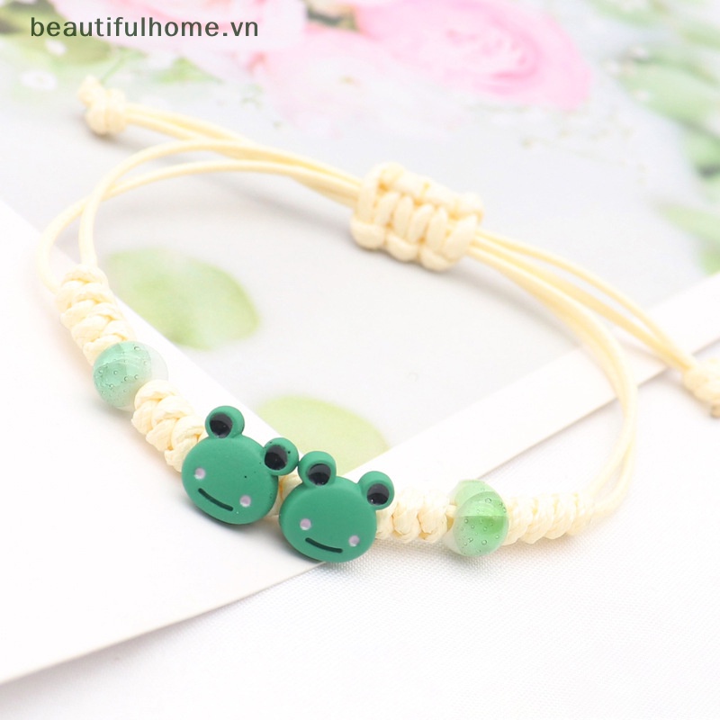[beautifulhome] Vòng Đeo Tay Cặp Đôi Dệt Kim Hình Chú Ếch Nhỏ Màu Kẹo Ngọt Thời Trang Làm Quà Tặng Cho Trẻ Em [beauty]