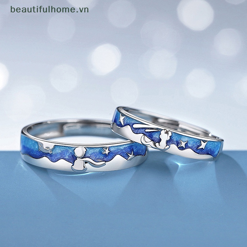 [beautifulhome] Nhẫn Mở Bằng Hợp Kim Hình Hoàng Tử Và Chú Cáo Nhỏ Thời Trang Có Thể Điều Chỉnh Làm Quà Tặng Cho Cặp Đôi