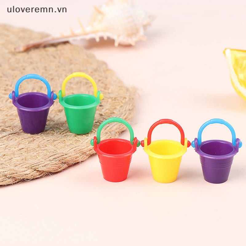 Set 2 Xô Nước Mini Tỉ Lệ 1 / 12 Xinh Xắn Dùng Để Trang Trí Nhà Búp Bê