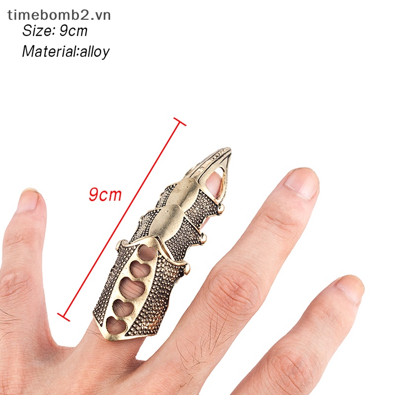 {Timebomb} Nhẫn Đeo Đuôi Móng Tay Dài Phong Cách Punk Goth Punk Cổ Điển Dành Cho Nam Và Nữ