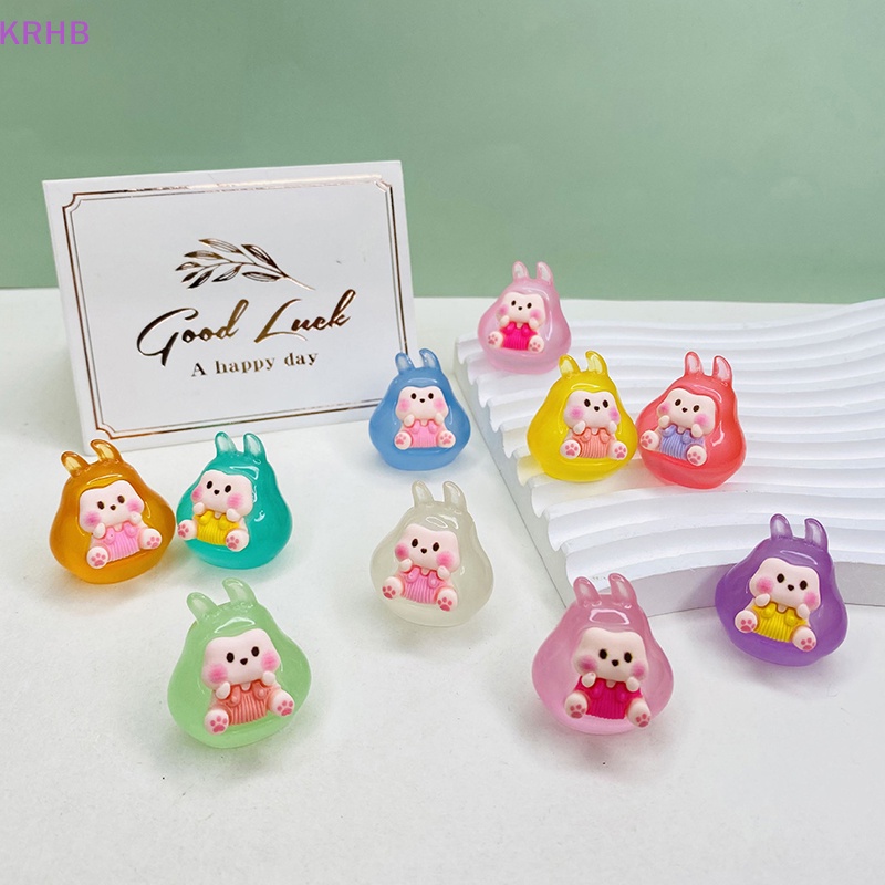1 Mô Hình Thỏ Mini Bằng Nhựa Phát Quang Trang Trí Xe Hơi Mới