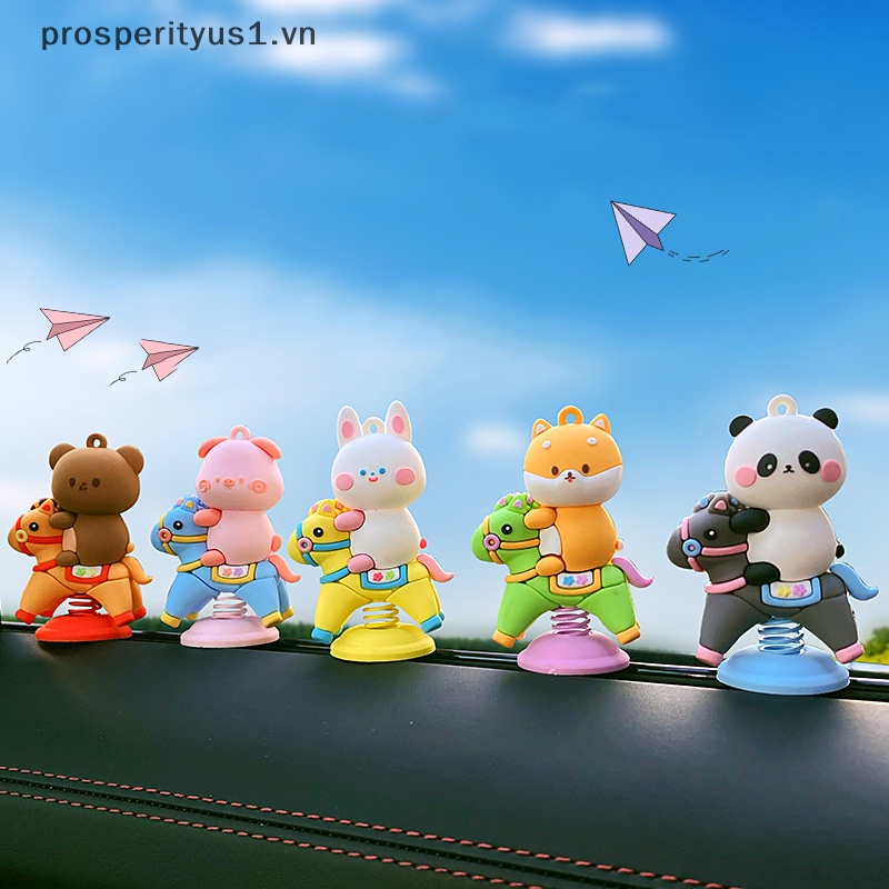 1 Búp Bê Lắc Đầu Hình Thỏ Gấu Hoạt Hình Trang Trí Bảng Điều Khiển Xe Hơi prosperityus1